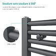 EMKE - EMKE Sèche-serviette eau chaude, Radiateur sèche-serviettes raccordement central Anthracite 75x40cm 244Watts - vignette