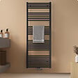 EMKE - EMKE Sèche-serviette eau chaude, Radiateur sèche-serviettes raccordement central Anthracite 160x50cm 654Watts - vignette