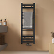 EMKE - EMKE Sèche-serviette eau chaude, Radiateur sèche-serviettes raccordement central Anthracite 120x40cm 427Watts - vignette