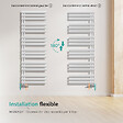 EMKE - Sèche-serviette eau chaude EMKE raccord latéral radiateur sèche-serviettes blanc 174 × 60 cm 782 watts - vignette