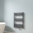EMKE - EMKE Sèche-serviette eau chaude, Radiateur sèche-serviettes raccordement central Anthracite 75x50cm 291Watts - vignette
