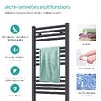 EMKE - EMKE Sèche-serviette eau chaude, Radiateur sèche-serviettes raccordement central Anthracite 75x50cm 291Watts - vignette