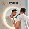 EMKE - EMKE Miroir lumineux salle de bain rond diamètre 60cm, Miroir LED avec Interrupteur Tactile, Anti-buée, Miroir avec éclairage 3 couleurs - vignette