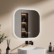 EMKE - EMKE Miroir lumineux salle de bain Rétro-éclairage 50x50cm,  Miroir LED avec Interrupteur Tactile, Anti-buée, Miroir avec éclairage Lumière Froide/Chaude/Neutre - vignette