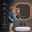 EMKE - EMKE Miroir lumineux salle de bain Rétro-éclairage 50x50cm,  Miroir LED avec Interrupteur Tactile, Anti-buée, Miroir avec éclairage Lumière Froide/Chaude/Neutre - vignette