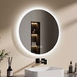 EMKE - EMKE Miroir lumineux salle de bain rond diamètre 70cm, Miroir LED avec Interrupteur Tactile, Anti-buée, Miroir avec éclairage 3 couleurs - vignette