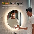 EMKE - EMKE Miroir lumineux salle de bain rond diamètre 70cm, Miroir LED avec Interrupteur Tactile, Anti-buée, Miroir avec éclairage 3 couleurs - vignette