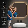EMKE - EMKE Miroir lumineux salle de bain Rétro-éclairage 60x60cm,  Miroir LED avec Interrupteur Tactile, Anti-buée, Miroir avec éclairage Lumière Froide/Chaude/Neutre - vignette
