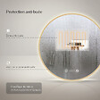 EMKE - EMKE Miroir lumineux salle de bain rond diamètre 70cm Cadre Doré, Miroir LED, Interrupteur Tactile, Anti-buée, Horloge et Temperature, Lumière Neutre - vignette