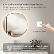 EMKE - EMKE Miroir lumineux salle de bain rond diamètre 70cm Cadre Doré, Miroir LED, Interrupteur Tactile, Anti-buée, Horloge et Temperature, Lumière Neutre - vignette