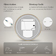 EMKE - EMKE Miroir lumineux salle de bain rond diamètre 70cm Cadre Doré, Miroir LED, Interrupteur Tactile, Anti-buée, Horloge et Temperature, Lumière Neutre - vignette