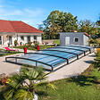 SHELTOM - Abri de piscine MONTEO - 3 voûtes (6,30 x 3,70 m)  - RAL 7016 - vignette
