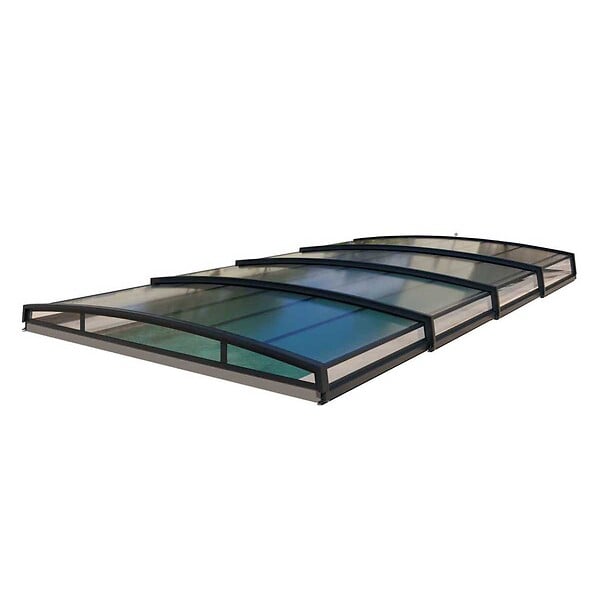 SHELTOM - Abri bas MONTEO 4 voûtes - 8,40 x 4,80 m  - RAL 7016 - large
