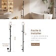EMKE - EMKE Chauffe-serviettes Électrique, thermostat intelligent WiFi, sèche-serviettes électrique, barre unique, 150 cm de hauteur, Noir - vignette