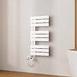 EMKE - EMKE Sèche-Serviettes Électrique Panneau avec élément chauffant thermostat, baguette chauffante avec minuterie, Blanc 762x400mm 400W - vignette