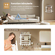 EMKE - EMKE Chauffe-serviettes Électrique 50×50cm, Thermostat Intelligent WiFi, Radiateur de Salle de Bain Électrique, Chauffe-serviettes Électrique, Blanc - vignette