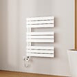 EMKE - EMKE Sèche-Serviettes Électrique Panneau avec élément chauffant thermostat, baguette chauffante avec minuterie, Blanc 762x600mm 400W - vignette