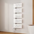 EMKE - EMKE Sèche-Serviettes Électrique Panneau avec élément chauffant thermostat, baguette chauffante avec minuterie, Blanc 1320x500mm 800W - vignette