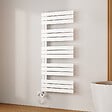 EMKE - EMKE Sèche-Serviettes Électrique Panneau avec élément chauffant thermostat, baguette chauffante avec minuterie, Blanc 1320x600mm 800W - vignette