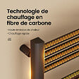 EMKE - EMKE Sèche-Serviettes Électrique 1200 x 400 mm, Porte-serviettes de salle de bain électrique avec interrupteur tactile et minuterie, Noir, 450W - vignette