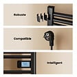 EMKE - EMKE Sèche-Serviettes Électrique 750 x 400 mm, Porte-serviettes de salle de bain électrique avec interrupteur tactile et minuterie, Noir, 180W - vignette