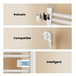 EMKE - EMKE Sèche-Serviettes Électrique 750 x 400 mm, Porte-serviettes de salle de bain électrique avec interrupteur tactile et minuterie, Blanc, 180W - vignette