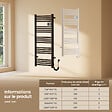 EMKE - EMKE Sèche-Serviettes Électrique 750 x 400 mm, Porte-serviettes de salle de bain électrique avec interrupteur tactile et minuterie, Blanc, 180W - vignette