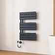 EMKE - EMKE Sèche-Serviettes Électrique Panneau avec élément chauffant thermostat, baguette chauffante avec minuterie, Anthracite 762x500mm 400W - vignette