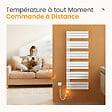 EMKE - EMKE Sèche-Serviettes Électrique Panneau avec élément chauffant thermostat, baguette chauffante avec minuterie, Blanc 1041x400mm 600W - vignette