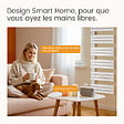 EMKE - EMKE Sèche-Serviettes Électrique Panneau avec élément chauffant thermostat, baguette chauffante avec minuterie, Blanc 1041x400mm 600W - vignette