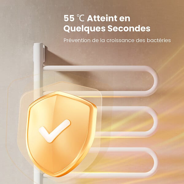 EMKE - EMKE Chauffe-serviettes Électrique 78×43cm, Thermostat Intelligent WiFi, Radiateur Électrique pour Salle de Bain, Chauffe-serviettes Électrique, Blanc - large