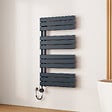 EMKE - EMKE Sèche-Serviettes Électrique Panneau avec élément chauffant thermostat, baguette chauffante avec minuterie, Anthracite 1041x600mm 600W - vignette