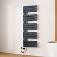 EMKE - EMKE Sèche-Serviettes Électrique Panneau avec élément chauffant thermostat, baguette chauffante avec minuterie, Anthracite 1320x500mm 800W - vignette