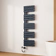 EMKE - EMKE Sèche-Serviettes Électrique Panneau avec élément chauffant thermostat, baguette chauffante avec minuterie, Anthracite 1320x400mm 600W - vignette