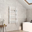 EMKE - EMKE Sèche-serviette électrique Aluminium Commande tactile Température réglable - 960 x 540 mm Blanc 500W - vignette