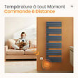 EMKE - EMKE Sèche-Serviettes Électrique Panneau avec élément chauffant thermostat, baguette chauffante avec minuterie, Anthracite 762x400mm 400W - vignette