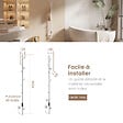 EMKE - EMKE Chauffe-serviettes Électrique, thermostat intelligent WiFi, sèche-serviettes électrique, barre unique, 150 cm de hauteur, Blanc - vignette