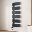 EMKE - EMKE Sèche-Serviettes Électrique Panneau avec élément chauffant thermostat, baguette chauffante avec minuterie, Anthracite 1599x600mm 1000W - vignette