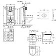 GROHE - Pack WC suspendu sans bride Start Round Ceramic  + abattant frein de chute + Bâti-support mur + Plaque chromé - vignette