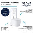 GROHE - Pack WC suspendu sans bride Start Round  + abattant frein de chute + Bâti-support autoportant + Plaque blanc alpin - vignette