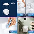 GROHE - Pack WC suspendu sans bride Start Round Ceramic  + Bati support hauteur réduite universel mur-sol + Plaque carré chromé - vignette