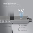 EMKE - EMKE Colonne de douche Thermostat Ensemble de colonne de douche avec plaque thermostatique de 40 cm, douchette à effet pluie, Gris métal - vignette