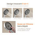 EMKE - EMKE Colonne de douche Thermostat Chrome, Régulation innovante du débit, douche à effet pluie de 26 cm, douchette à main avec 3 jets Système de douche - vignette