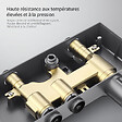 EMKE - EMKE Colonne de douche thermostat, douchette à 3 puissances de jet, jet cascade, set de douche avec étagère en verre, Certification KTW, Gris métal - vignette