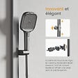 EMKE - EMKE Colonne de douche Thermostat – Anthracite Mat, Régulation innovante du débit, douche à effet pluie de 36x24 cm, douchette à main avec 3 jets - vignette