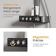 EMKE - EMKE Colonne de douche Thermostat – Anthracite Mat, Régulation innovante du débit, douche à effet pluie de 36x24 cm, douchette à main avec 3 jets - vignette