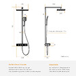 EMKE - EMKE Colonne de douche Thermostat – Anthracite Mat, Régulation innovante du débit, douche à effet pluie de 36x24 cm, douchette à main avec 3 jets - vignette