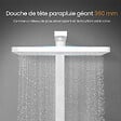 EMKE - EMKE Colonne de douche Thermostat Ensemble de colonne de douche avec plaque thermostatique de 40 cm, douchette à effet pluie, Blanc - vignette