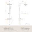 EMKE - EMKE Colonne de douche Thermostat – Blanc Mat, Régulation innovante du débit, douche à effet pluie de 36x24 cm, douchette à main avec 3 jets - vignette