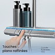EMKE - EMKE Système de Douche avec Thermostat, Chrome, Éclairage LED, Ensemble Douche à Effet Pluie avec 3 Modes de Jet, avec Bec de Sortie Inférieur - vignette